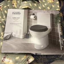 Black toilet seat George Home MDF 18 inch