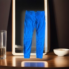 Ted Baker Royal Blue Denim Style Skinny Trousers Jean W30 Cotton Holiday Autumn