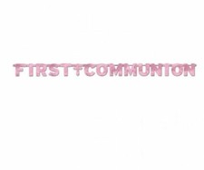 First Communion Banner Pink