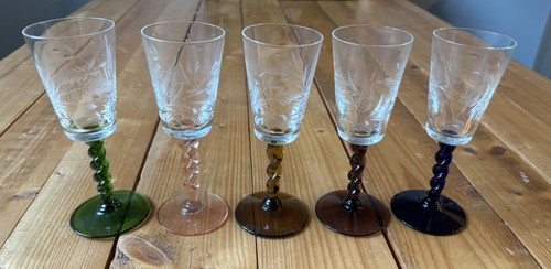 Vintage multi coloured stem