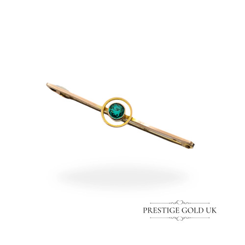 Antique 9ct rose gold emerald - antique,