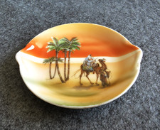 NORITAKE SMALL PLATE 3.5" Desert Landscape - Man Leading Lady on a Camel