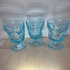 Vintage Blue Pressed Glass