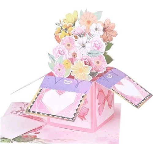 Pop pink flowers bouquet - 3d,