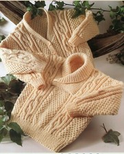  Baby Girls Boys Shawl Collar Sweater Cardigan Knitting Pattern Aran 20-28"1313
