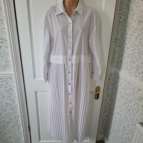Zara white pleated midi shirt - zara,