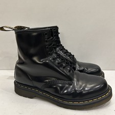 Dr Martens Doc 1460 Black Leather Combat Boots UK9.5 EU44 Festival VGC