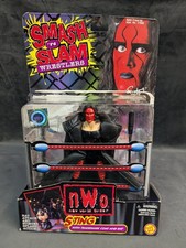 WCW Smash 'N Slam Sting Action Figure With Trademark Coat & Bat NWO