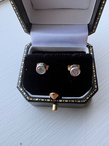 Genuine diamond stud earrings - diamond,
