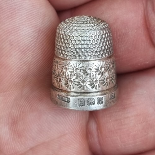 Antique solid silver thimble - antique,