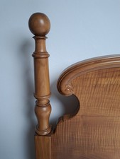 Vintage Italian Single Bed Walnut Solid Wood Including Mattress