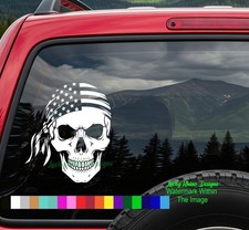 USA American Skull Sticker