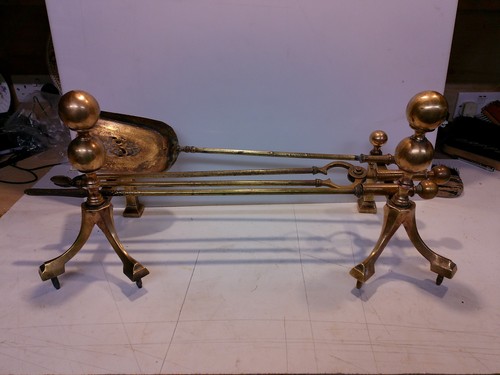 Antique solid brass companion - solid,