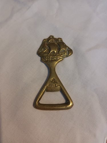 Vintage brass bottle opener - bottle,