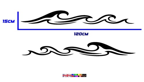 4ft wave sticker - wave, pair