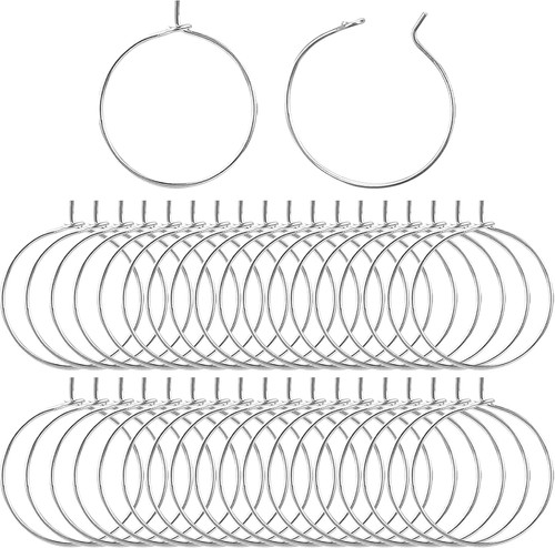 40pcs silver earring hoops - 40pcs,