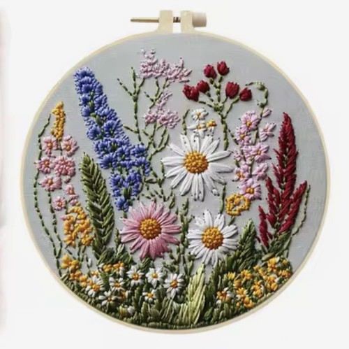 Embroidery kit flowers a - flowers,