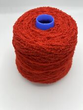 500 Gram Cone (98%Wool) Poppy Red Boucle. Chunky Thickness. UK Spun.