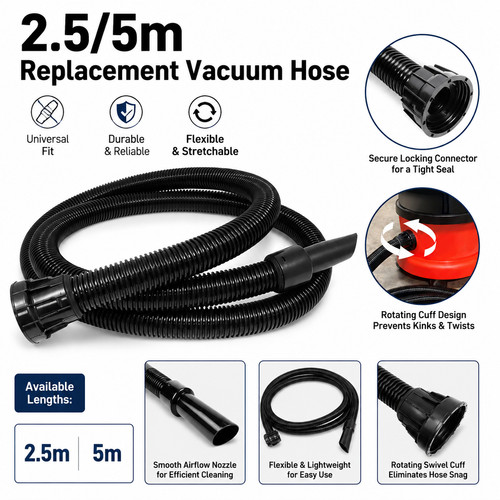 Replacement vacuum hose - 2.5/5m,