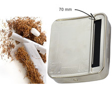 Cigarette Rolling Machine 70mm – Silver Automatic Tobacco Roller Tin Box Case