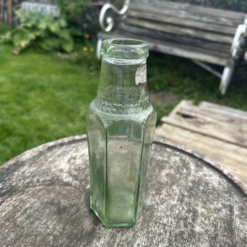 Vintage old clear glass bottle - vintage,