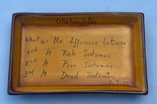 Watcombe Pottery Torquay Novelty Pin Tray - Okehampton Scotsman Joke ha ha !!