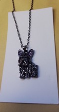 Beautiful Crystal French Bulldog  Necklace In Gift Bag