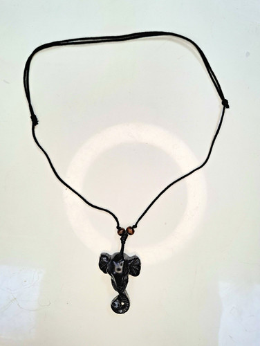 Black cord pendant necklace - black,