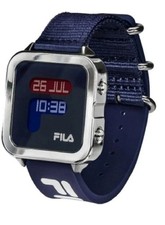 Fila Style Unisex Digital, Alloy Case Blue Nylon/Blue Silicone Strap 38-6088-102
