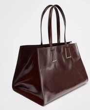ZARA 50th Anniv Burgundy Leather Tote Bag | BNWT | Sold Out | RRP £159