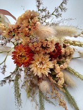 Dried Flower Peach Orange Autumn bouquet, Posy, dried flower gift 30cm x 20cm