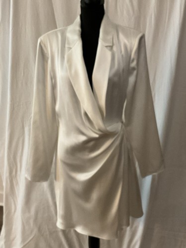 Zara white draped lined button - draped,