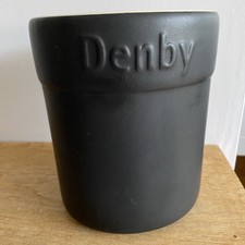 Denby Utensils Pot Black Matte Finish Stoneware England Storage Jar - 16cm