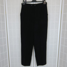 Yessica Trousers UK 12-14 Black Velvet High Waist Straight L28 Party Vintage 90s