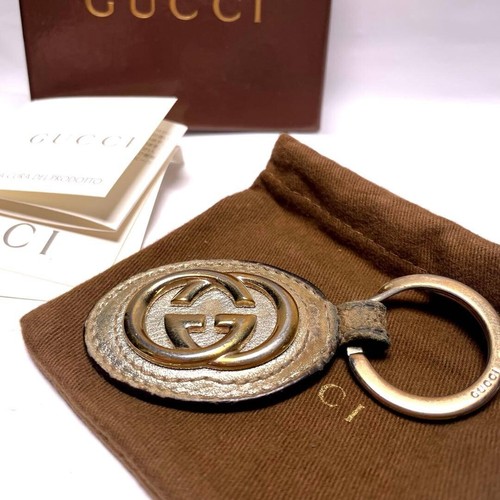 Gucci gold brown keychain - gold,