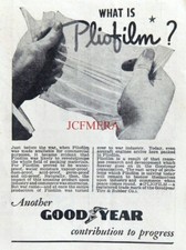 WW2 Good Year PLIOFILM Packing Material Advert #2,  Small 1944 Print : 666/76