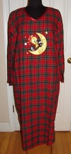 Warner Bros Studio Store Tweety Sleep Shirt Nightgown L VTg Womens PJ Plaid