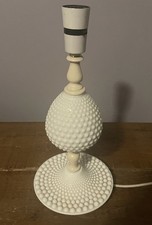 Milk Glass Hobnail Unusual Lamp ( good working condition 13 " Tall )
