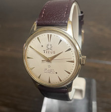Vintage Titus  Deluxe Manual Wind 17 Jewel Swiss Made ETA 1680 Gold Plated Watch