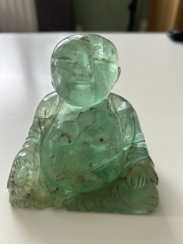 Chinese fluorite carved figure - carved,