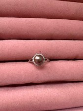 Brown Pearl & Diamond Ring