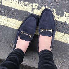 Russell & Bromley LOAFER Ladies Black Suede Snaffle Loafers Size EU 39 UK 6