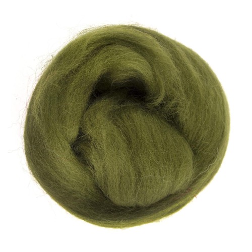 Natural wool roving 10g - 10g:, lime