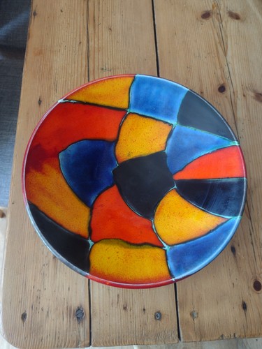Brightly coloured bowl - coloured, by