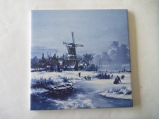 Delft Blue Handpainted Tile -