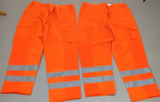 DCC Men's Size 40R 2 Pairs Orange Ballistic Hi Vis Thick Nylon Trousers VGC