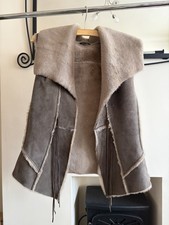 Stills Mouton Shearling Sheepskin Gilet Jacket Size Eu 38 Size 10