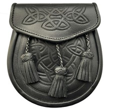 Leather Sporran with Tossles Tradtional Scottish Wallet 4 Kilts