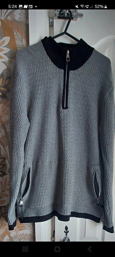 Luke mens grey knit - knit, zip
