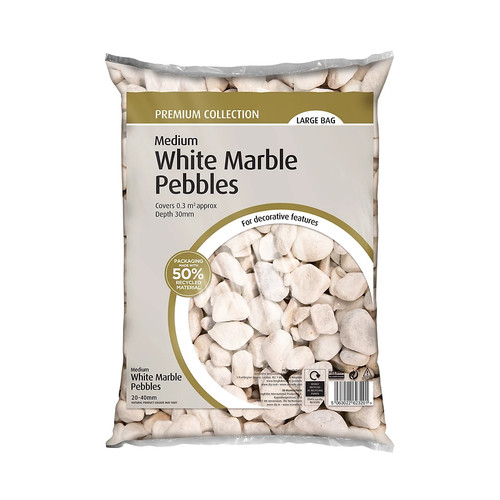 Marble white pebbles 40mm - marble,